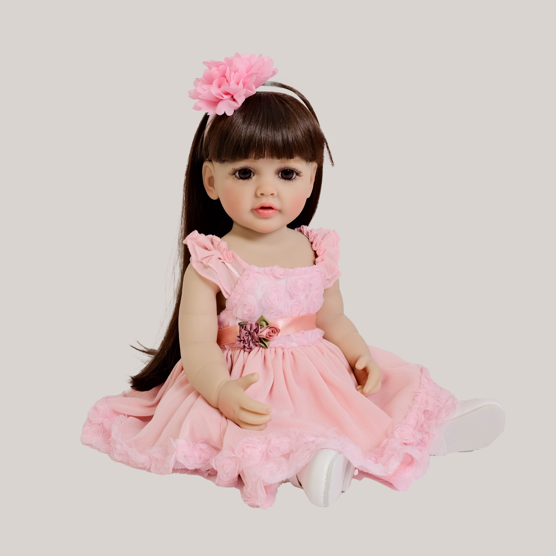 Kids Ethnic Fashion - Schattig 55 cm lang haar roze