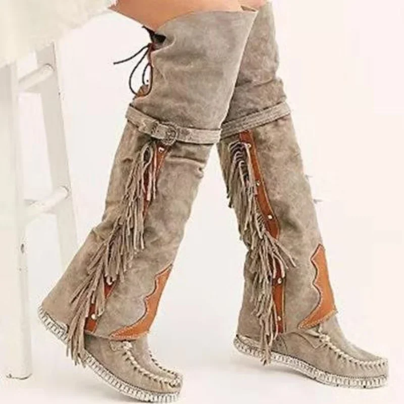 Ethnic Fashion In - Mode Bohemen knielange Vrouwen Laarzen Etnische