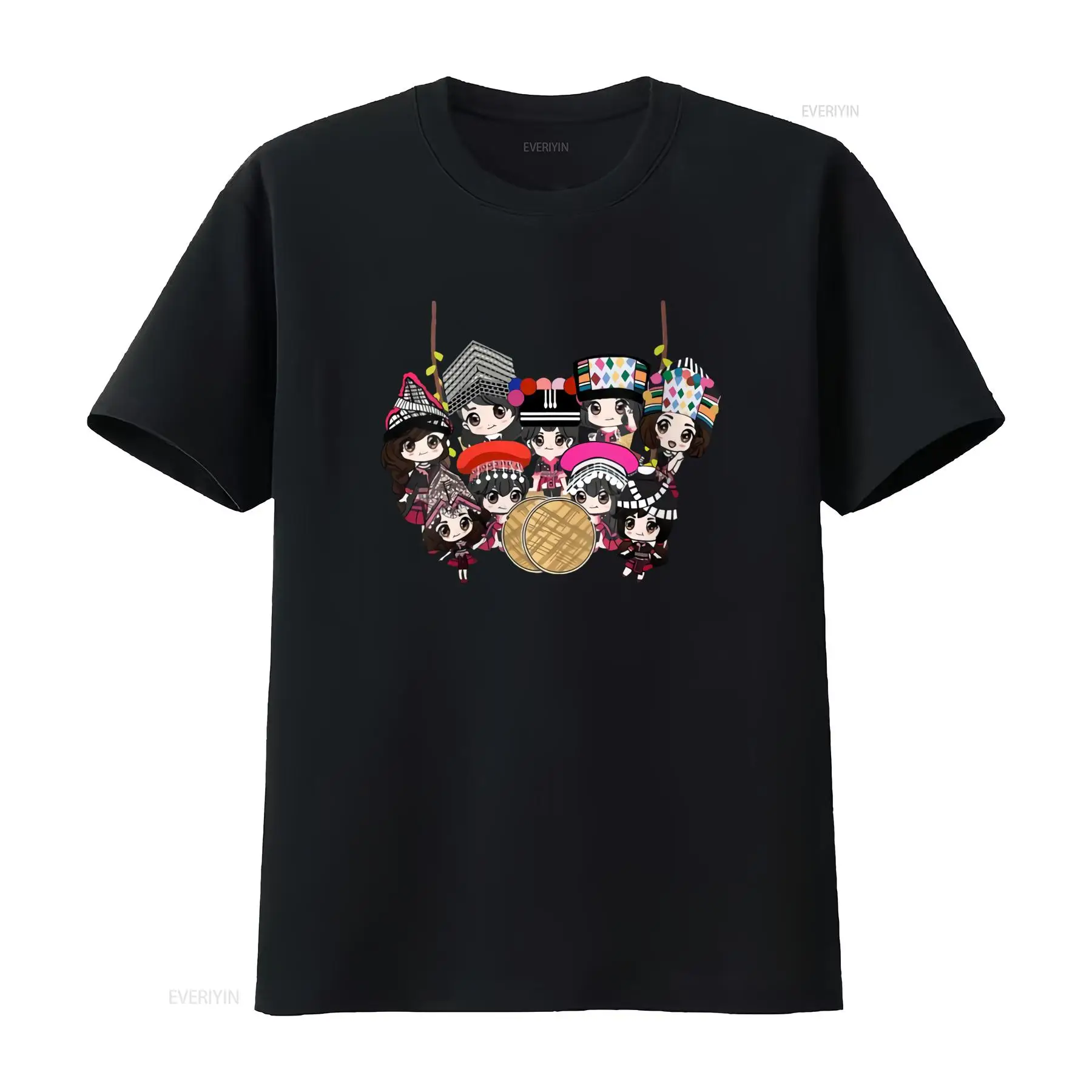Ethnic Wear Men'S Fashion - 9 Hmong meisjes cartoon print T-shirt