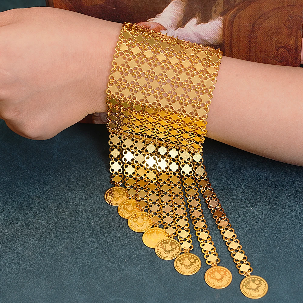 Ethnic Luxe Fashion - Nieuwe Munt Kwastjes Vergulde Sieraden Armband