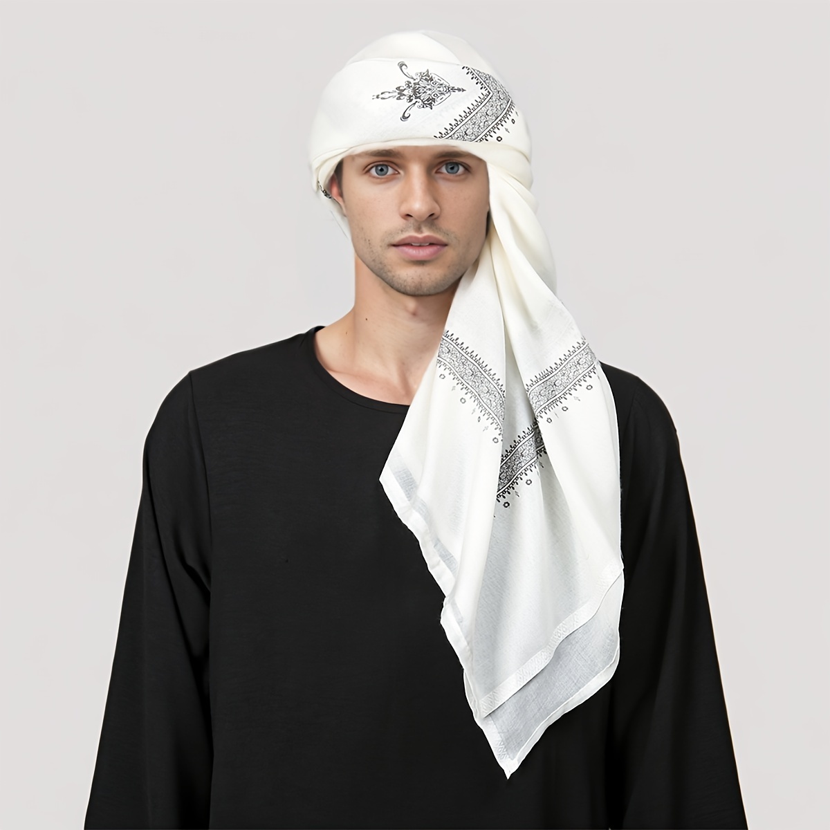 Ethnic Wear Men'S Fashion - Etnische retro-gestreepte hoofdsjaal voor heren, casual