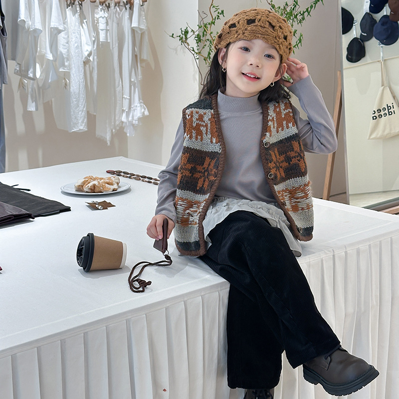Kids Ethnic Fashion - 2025 Herfst Nieuwe Mode Meisje Retro