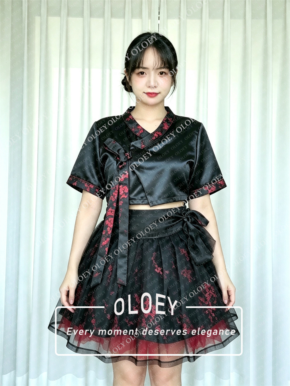 OLOEY Moderne Zwarte Korte Con - Hanbok Modern Set recensie en prijs