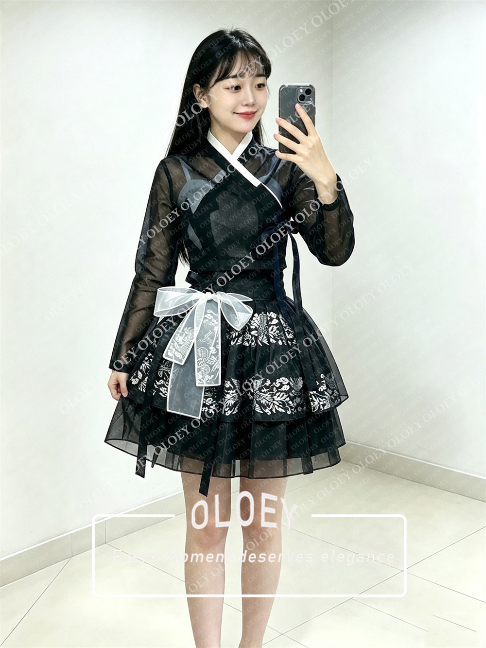 OLOEY Moderne Zwarte Korte Con - Hanbok Modern Set recensie en prijs