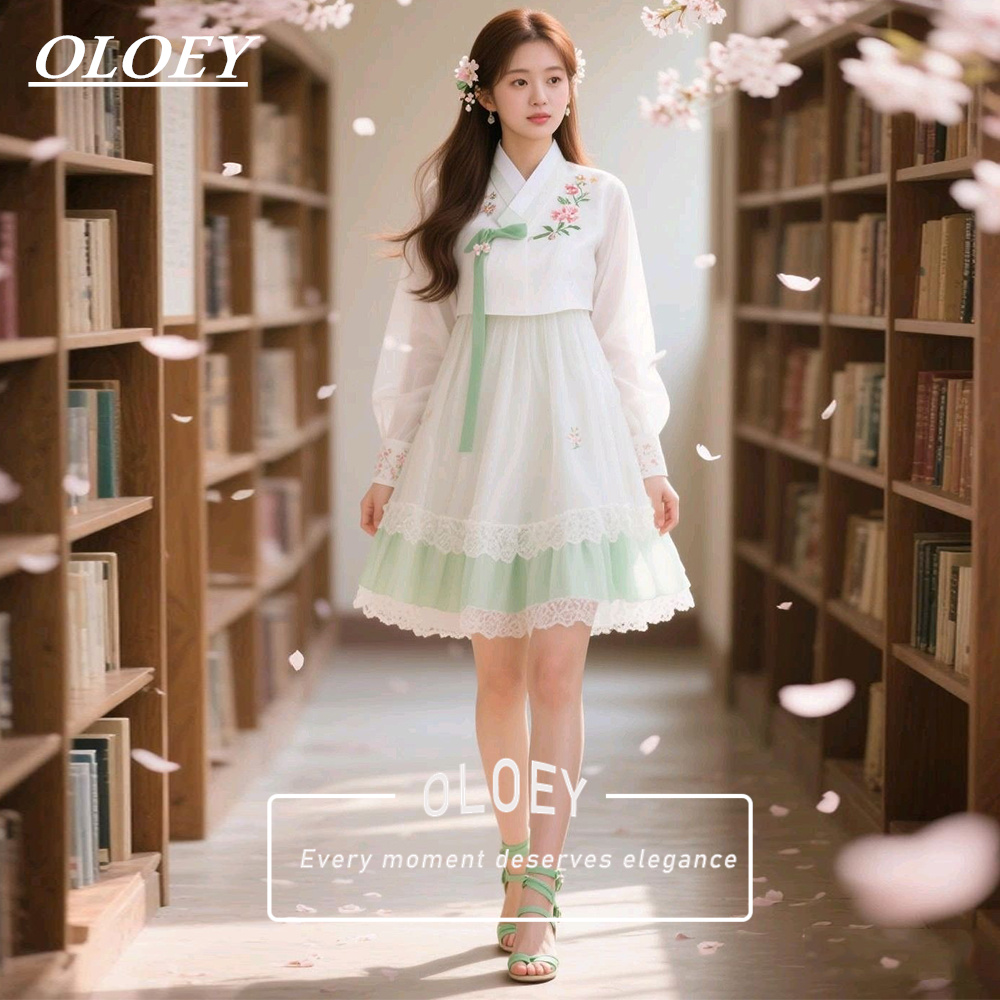 OLOEY Moderne Groen Ivoor Kort - Hanbok Modern Set recensie en prijs